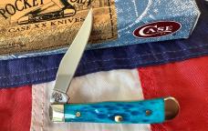 2004 Case xx Tiny Trapper (Mdl# 61154) with Caribbean Blue Bone Handles -NOS in Orig box