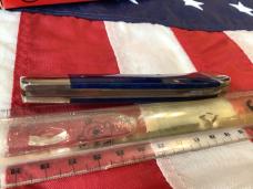 1991 Case xx Saddlehorn w/ Deep Blue Smooth Bone Handles. NOS in Orig box