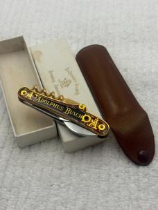 Anheuser Busch Brewing Association Multitool Bartender Tool w Stanhope Lens Showing Adolphus Busch