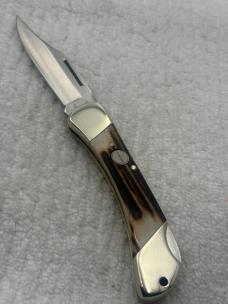 Remington Vintage 1 Blade Stag Lockback Pocket Knife Quality Made In Germany
