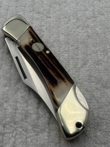 Remington Vintage 1 Blade Stag Lockback Pocket Knife Quality Made In Germany