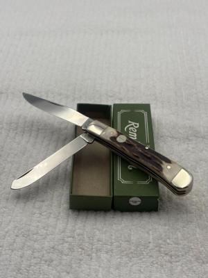 Remington Vintage 2 Blade Stag Trapper Pocket Knife Quality Made In Germany