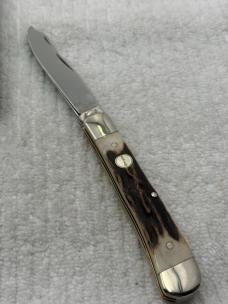 Remington Vintage 2 Blade Stag Trapper Pocket Knife Quality Made In Germany