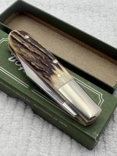 Remington Vintage 1 Blade Stag Barlow Pocket Knife Made In Germany