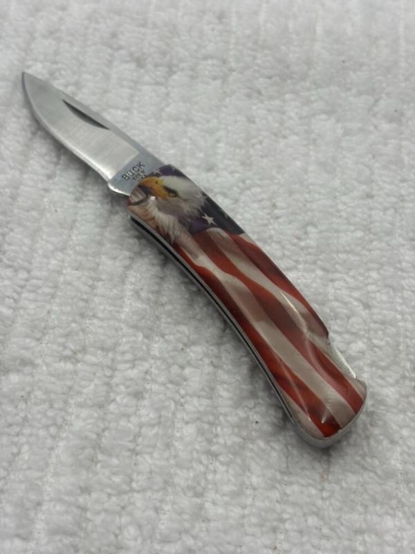 Buck 2007 525 Small 1 Blade Lockback American Flag & Eagle Buck 2007 525 Small 1 Blade Lockback American Flag & Eagle