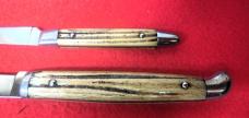 VERY VINTAGE QUEEN USA FIXED BLADE STAG BONE STEAK KNIVES MAYBE? 1960s-70s