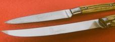 VERY VINTAGE QUEEN USA FIXED BLADE STAG BONE STEAK KNIVES MAYBE? 1960s-70s