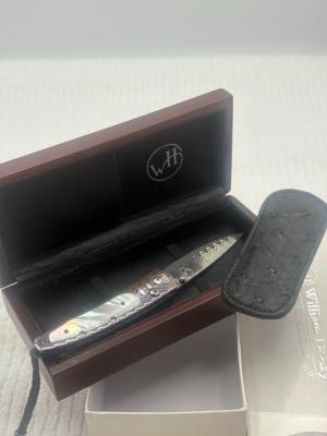 William Henry Ltd Ed 74  100 B10 Decade Damascus Blade MOP Inlay