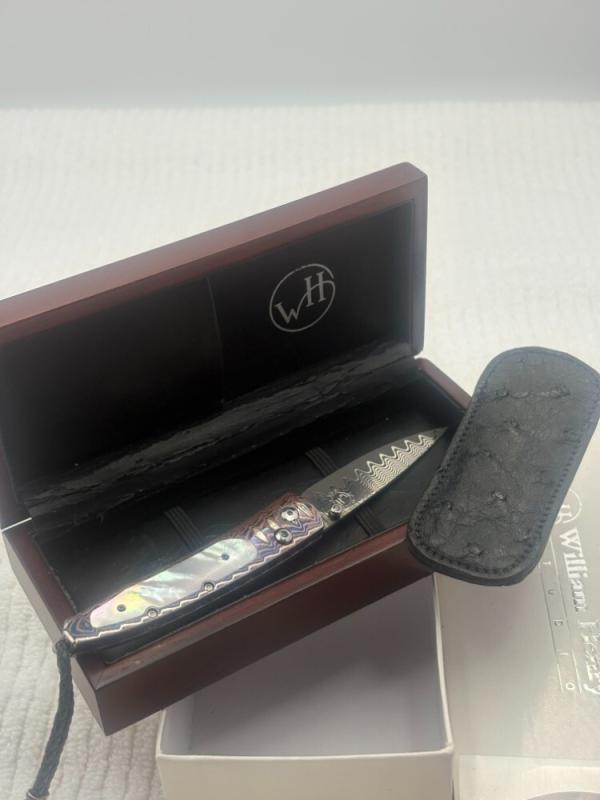 William Henry Ltd Ed #74 / 100 B10 Decade Damascus Blade MOP Inlay William Henry Ltd Ed #74 / 100 B10 Decade Damascus Blade MOP Inlay