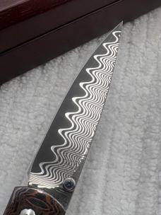 William Henry Ltd Ed #74 / 100 B10 Decade Damascus Blade MOP Inlay