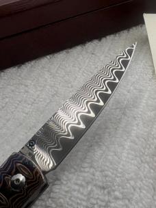 William Henry Ltd Ed #74 / 100 B10 Decade Damascus Blade MOP Inlay