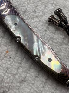 William Henry Ltd Ed #74 / 100 B10 Decade Damascus Blade MOP Inlay