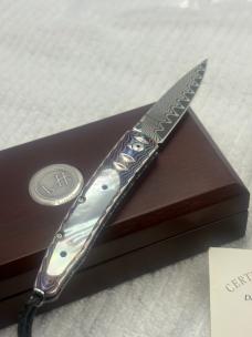 William Henry Ltd Ed #74 / 100 B10 Decade Damascus Blade MOP Inlay