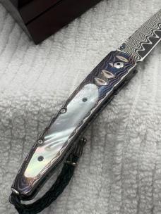 William Henry Ltd Ed #74 / 100 B10 Decade Damascus Blade MOP Inlay