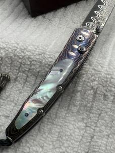 William Henry Ltd Ed #74 / 100 B10 Decade Damascus Blade MOP Inlay
