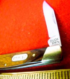BUCK 3" PRE-OWNED 379 ONE BLADE MINT WOOD SCALES POCKET KNIFE