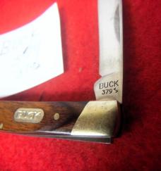 BUCK 3" PRE-OWNED 379 ONE BLADE MINT WOOD SCALES POCKET KNIFE
