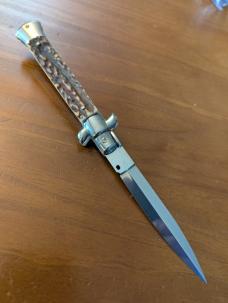 FRANK BELTRAME 23CM 9" DAGGER BLADE STILETTO STAG HORN 4MM KICK SPRING.. NEW AND SNAPPY!! 
