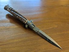 FRANK BELTRAME 23CM 9" DAGGER BLADE STILETTO STAG HORN 4MM KICK SPRING.. NEW AND SNAPPY!! 