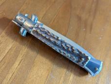 FRANK BELTRAME 23CM 9" DAGGER BLADE STILETTO STAG HORN 4MM KICK SPRING.. NEW AND SNAPPY!! 