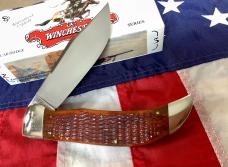 1994 Winchester Large Clasp Knife (Mdl# 19108) Cartridge Series w/ Super Slabs of Bone Handles -NOS