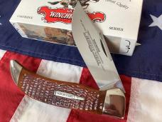 1994 Winchester Large Clasp Knife (Mdl# 19108) Cartridge Series w/ Super Slabs of Bone Handles -NOS