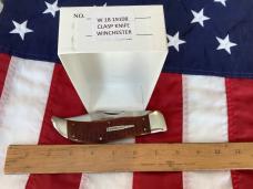 1994 Winchester Large Clasp Knife (Mdl# 19108) Cartridge Series w/ Super Slabs of Bone Handles -NOS