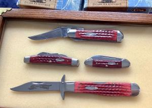 Case xx Old Red Cheetah, Russlock, mid Congress, and Butterbean - NOS