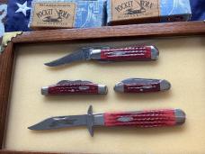 Case xx Old Red Cheetah, Russlock, mid Congress, and Butterbean - NOS