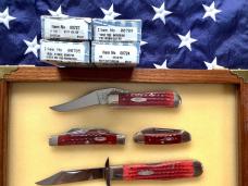 Case xx Old Red Cheetah, Russlock, mid Congress, and Butterbean - NOS