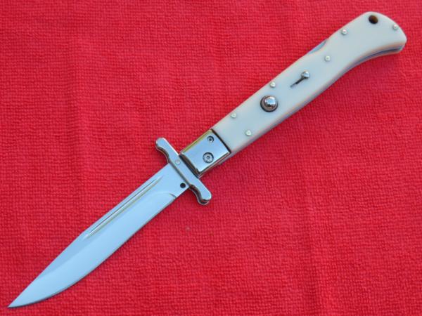 New 11" Italian Roma Swinguard Switchblade knife Faux Ivory handles 