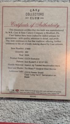 Case XX CCC Toasted Marshmallow Sod Buster