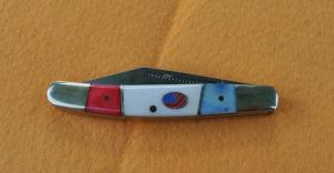 Frost Steel Warrior 3 Blade Stockman 3 78quot Closed Red White Blue Smooth Bone Mint All Blades Snap
