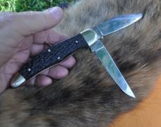Boker Solingen Germany 2 Blade Folding Hunter 80s Near Mint Model 2020 Jigged Black Bone Loud Snap