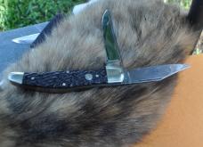 Boker Solingen Germany 2 Blade Folding Hunter 80s Near Mint Model 2020 Jigged Black Bone Loud Snap