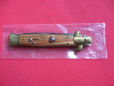 Older 9" TULIP WOOD Flat Ground BLADE ITALIAN STILETTO Knife - NOS