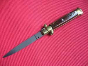 Vintage 9quot Rosewood Flat Ground BLADE ITALIAN STILETTO Switchblade Knife
