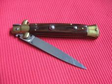 Vintage 9" Rosewood Flat Ground BLADE ITALIAN STILETTO Switchblade Knife
