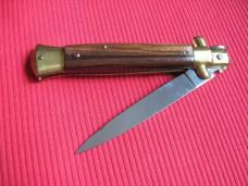Vintage 9" Rosewood Flat Ground BLADE ITALIAN STILETTO Switchblade Knife
