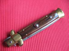 Vintage 9" Rosewood Flat Ground BLADE ITALIAN STILETTO Switchblade Knife