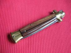 Vintage 9" Rosewood Flat Ground BLADE ITALIAN STILETTO Switchblade Knife