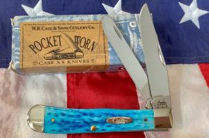 2005 Case xx Trapper MDL 6254 SS w Gorgeous Caribbean Blue Bone Handles -NOS amp MNM