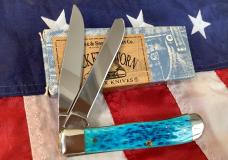 2005 Case xx Trapper (MDL# 6254 SS) w/ Gorgeous Caribbean Blue Bone Handles -NOS & M/NM