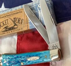 2005 Case xx Trapper (MDL# 6254 SS) w/ Gorgeous Caribbean Blue Bone Handles -NOS & M/NM
