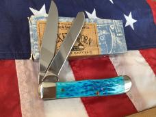 2005 Case xx Trapper (MDL# 6254 SS) w/ Gorgeous Caribbean Blue Bone Handles -NOS & M/NM