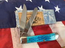 2005 Case xx Trapper (MDL# 6254 SS) w/ Gorgeous Caribbean Blue Bone Handles -NOS & M/NM