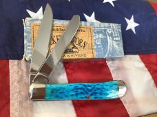 2005 Case xx Trapper (MDL# 6254 SS) w/ Gorgeous Caribbean Blue Bone Handles -NOS & M/NM