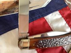 1994 Winchester Large Trapper Knife (Mdl# 29105) Cartridge Series w/ Slab Bone Handles -NOS