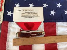 1994 Winchester Large Trapper Knife (Mdl# 29105) Cartridge Series w/ Slab Bone Handles -NOS