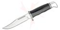 Buck 117 Brahma Fixed Blade-4.5" 420HC Satin Clip Point, Black Phenolic Handle, Leather Sheath-NEW